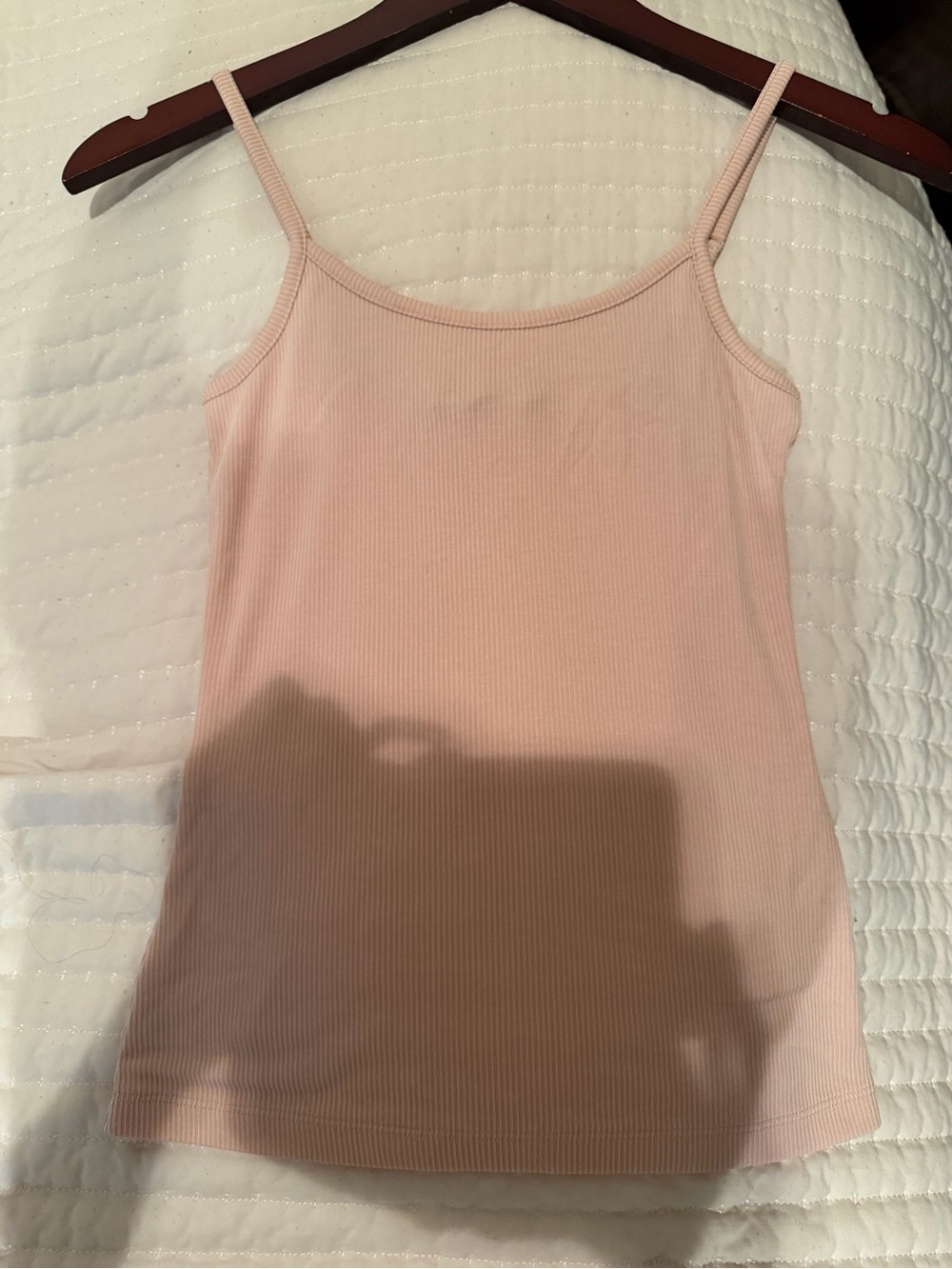 BCBGMaxAzria Blush Pink Ribbed Spaghetti Strap Tank